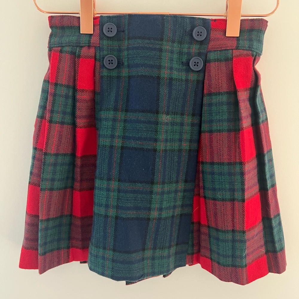 Mini Boden Red and Green Plaid Mini Skirt